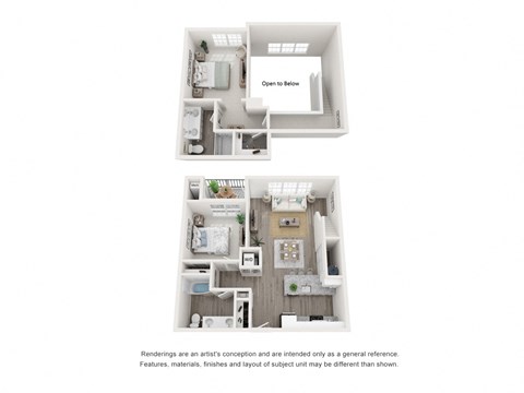 Floor plan for 2 beds, 2 baths, 1143 sqft